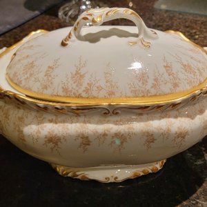 Antique large Porcelain T V Tureen Soup Bowl